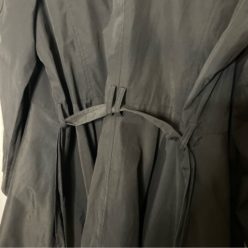 VINTAGE INC INTERNATIONAL CONCEPTS size 1X casual cropped waist tie trench coat - Picture 7 of 10